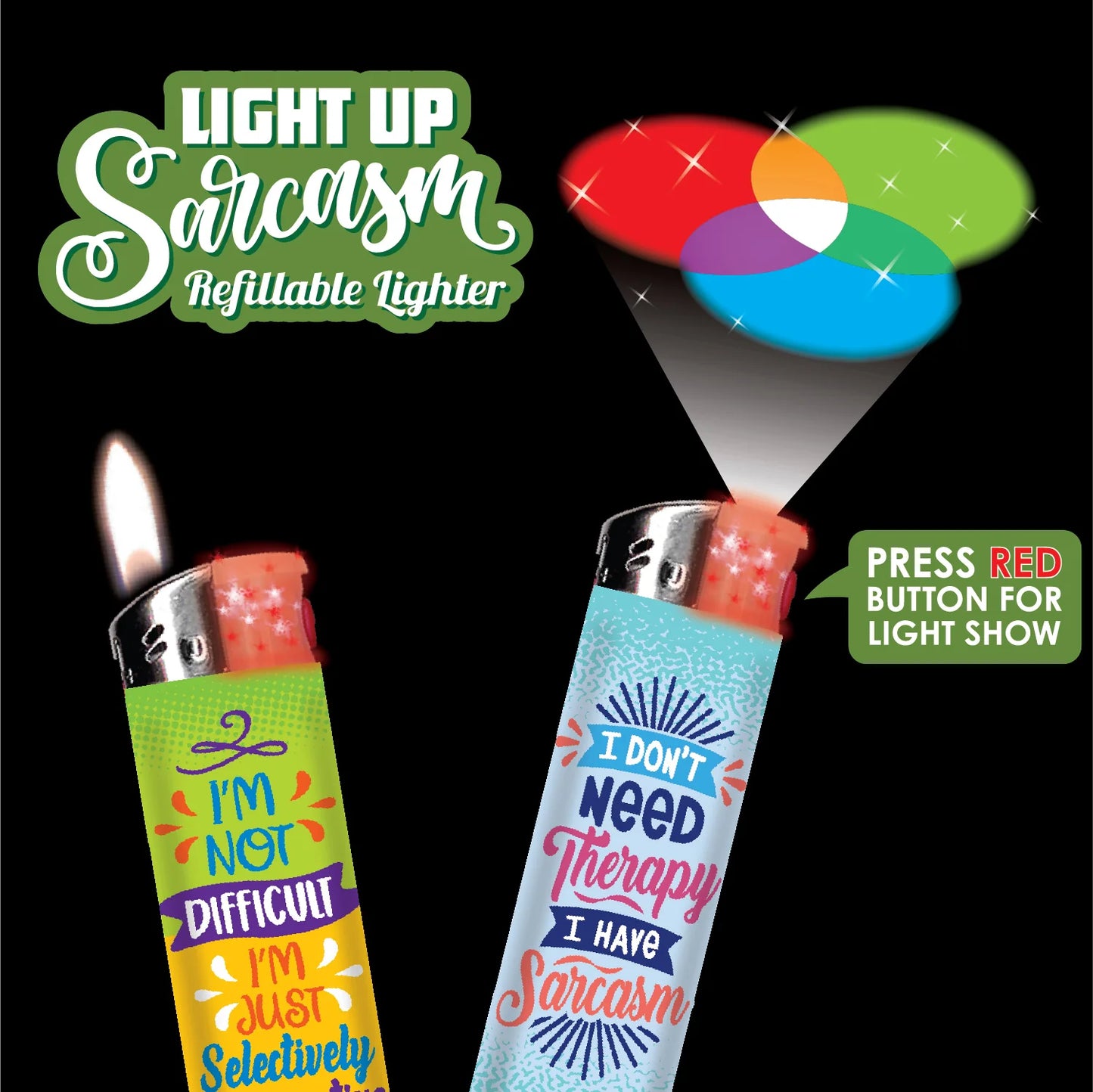 Smokezilla - Sarcastic Light Up Curve Lighter- 30 Pieces