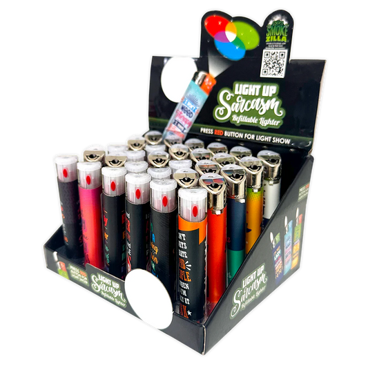 Smokezilla - Light Up Curve Lighter- 30 Pieces Per Retail Ready Display 20735