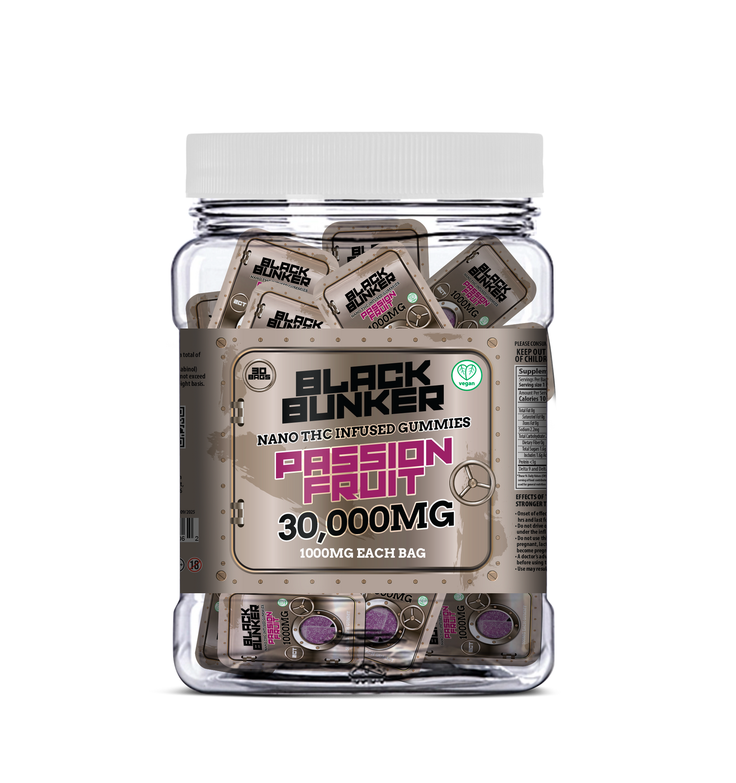 Black Bunker 30k NANO TCH GUMMY JAR 1000MG EACH BAG