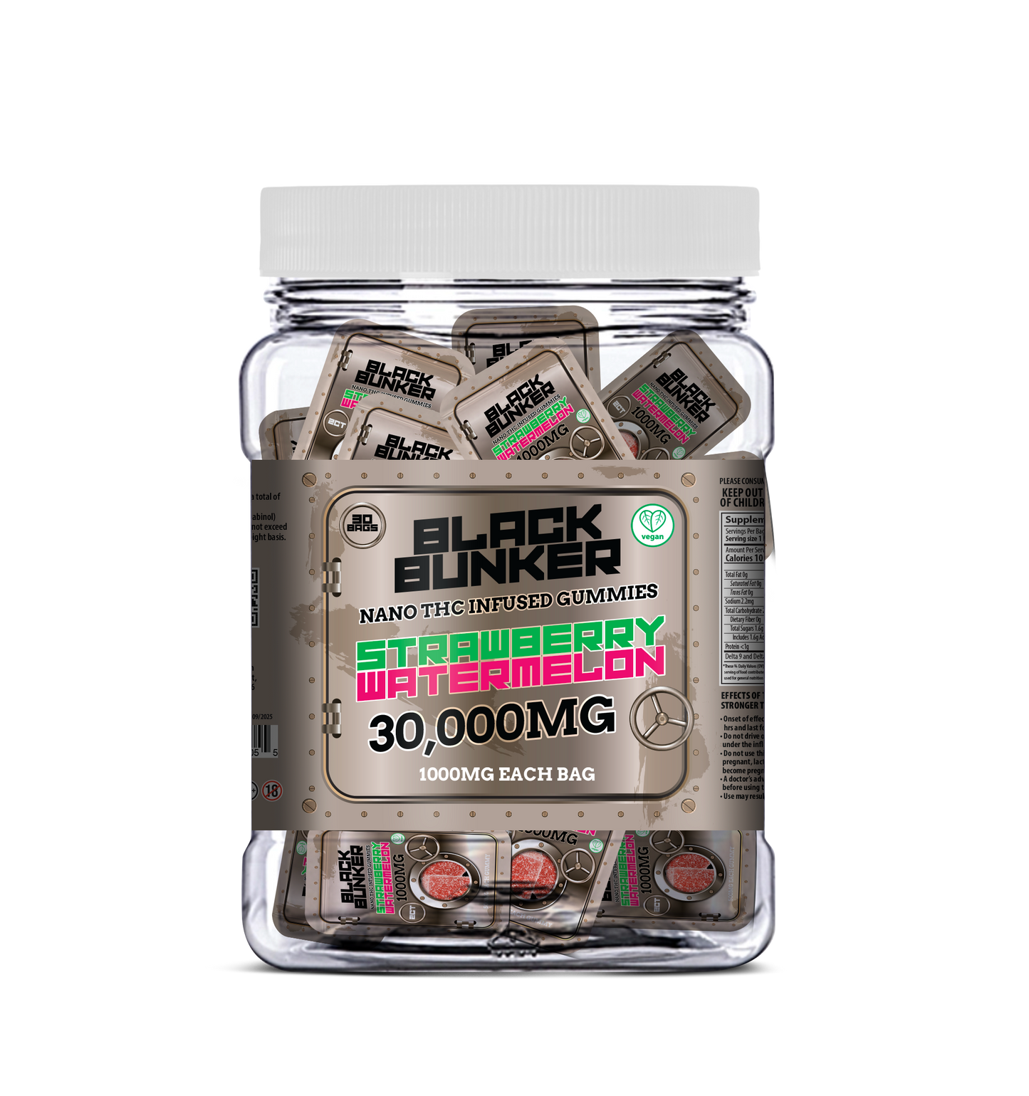 Black Bunker 30k NANO TCH GUMMY JAR 1000MG EACH BAG