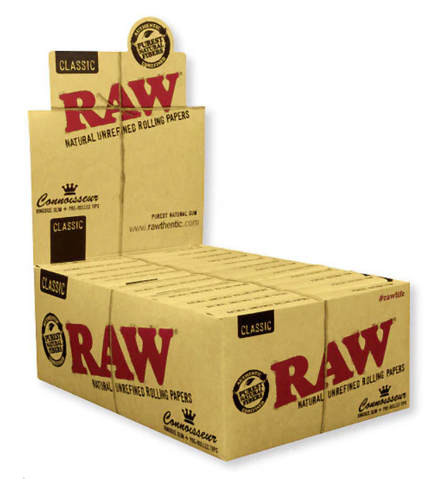 RAW - Classic Slow Burning Classic Papers Connoisseur King Size Slim + Tips