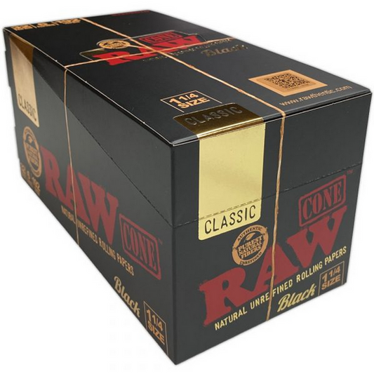 RAW - Black Classic Cones 1 1/4 Size