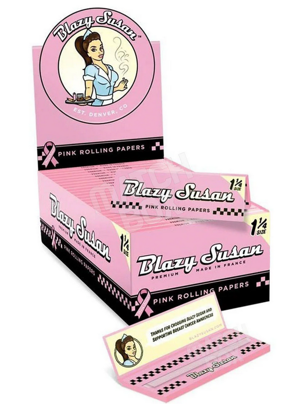 Blazy Susan Pink 1 1/4 Rolling Papers - 50 Pack per Box / 50 Leaves per Pack