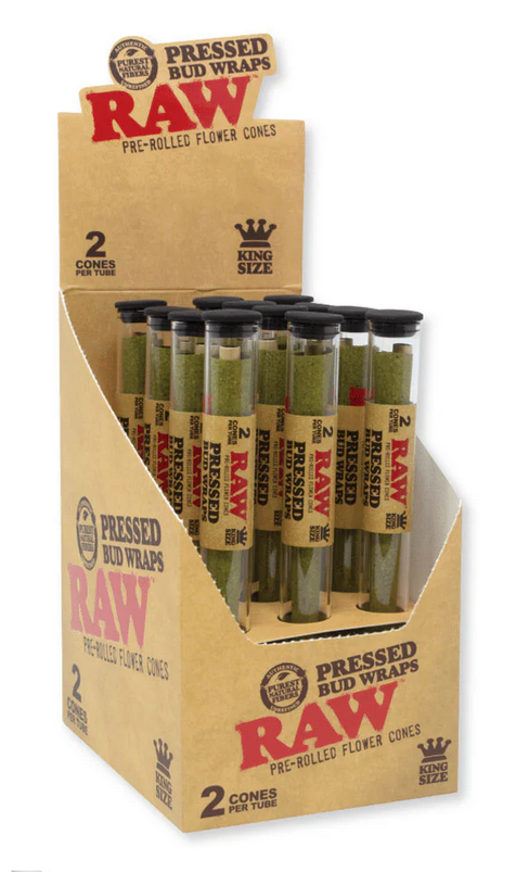 RAW - Pressed Bud Wraps King Size Pre Rolled Flower Cones