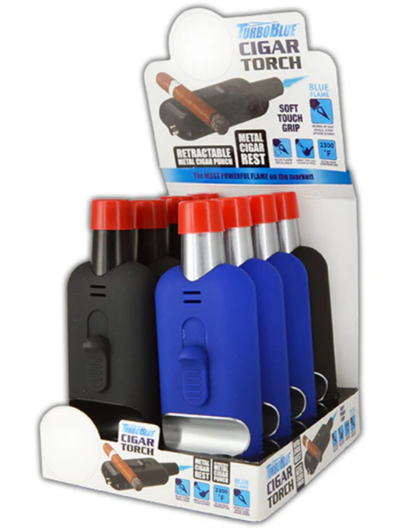 TorchBlue - Cigar Torch Lighter with Metal Rest - 8 Pieces