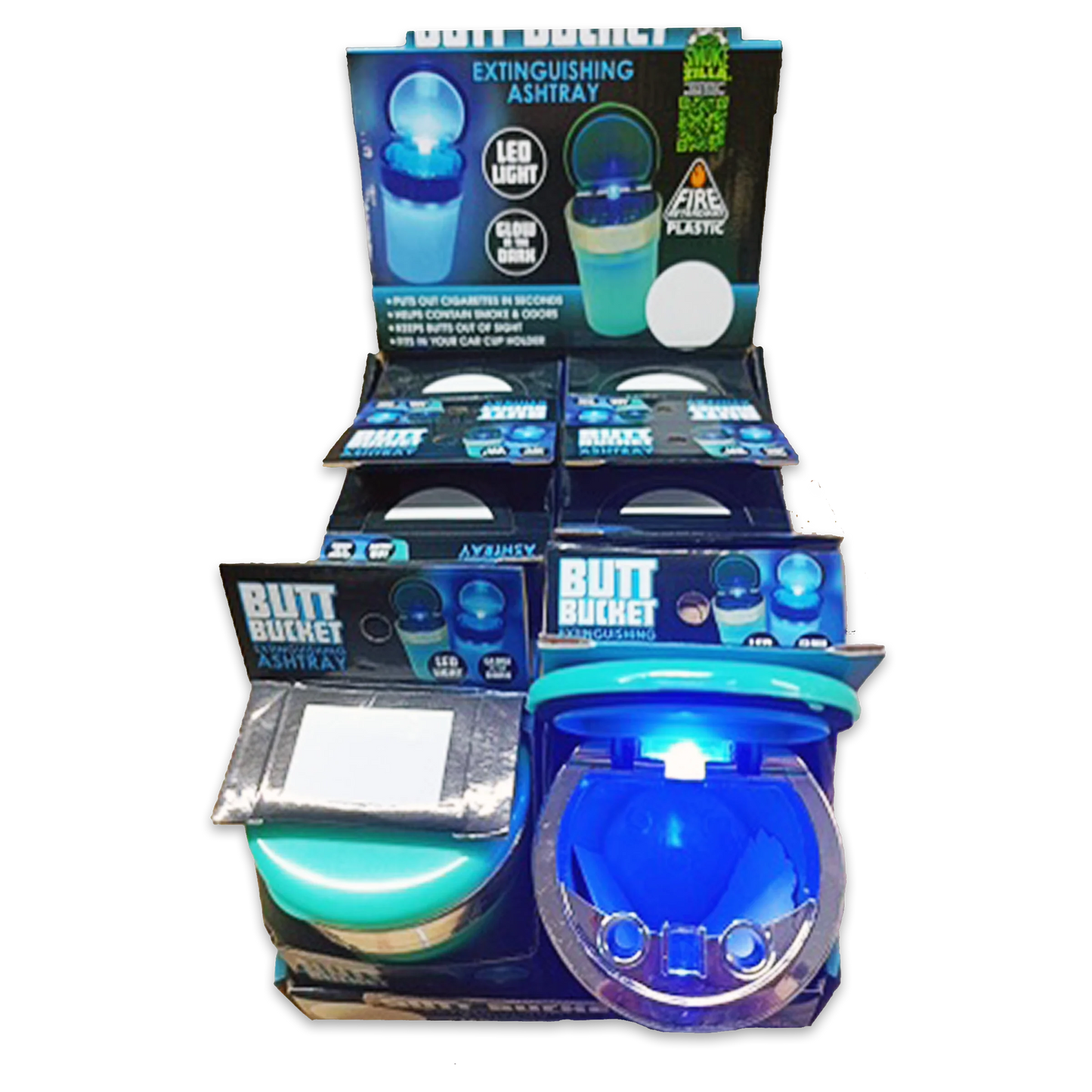 SMOKEZILLA - GLOW IN THE DARK BUTT BUCKET 6 PIECES PER DISPLAY