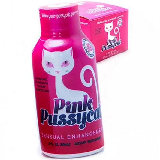 PINK PUSSYCAT SENSUAL ENHANCEMENT 2oZ LIQUID SHOTS - 12CT DISPLAY