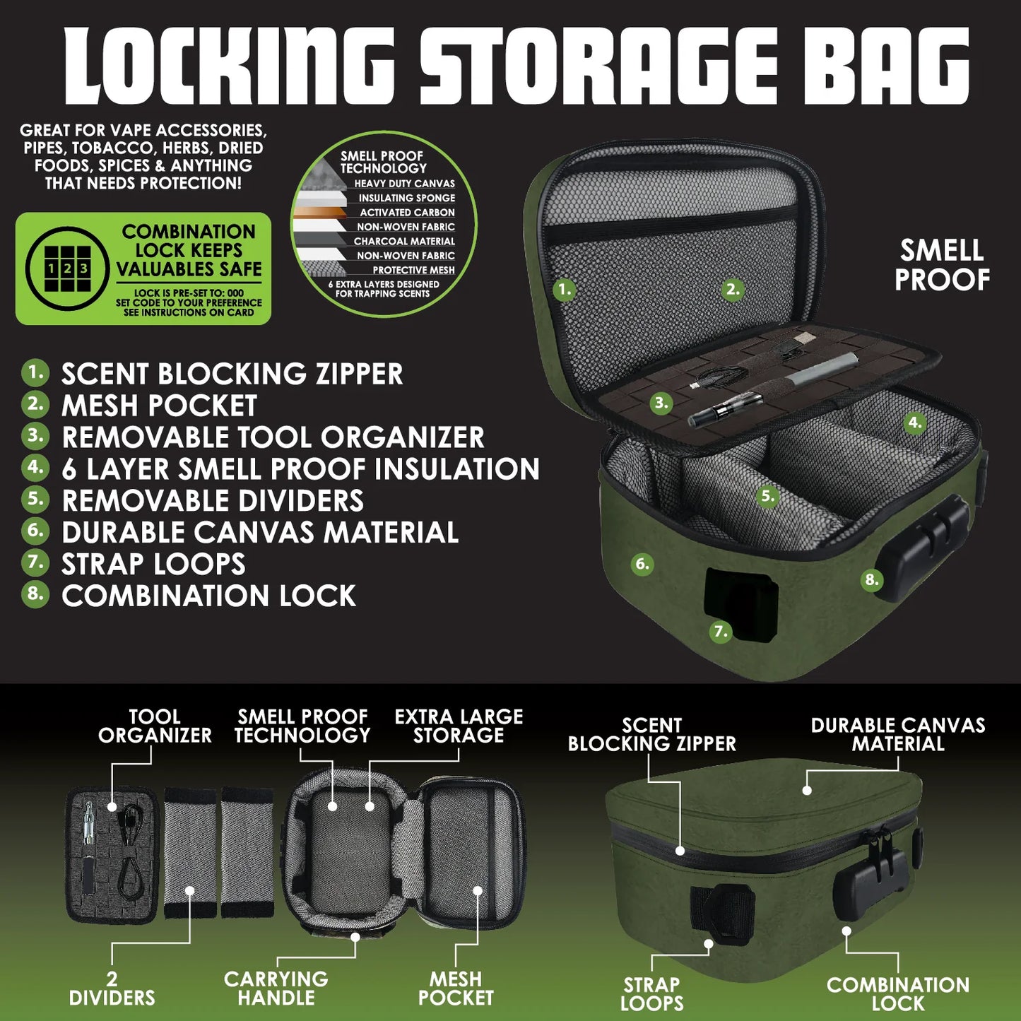 SMOKEZILLA - LOCKING STORAGE BAG 4PCS