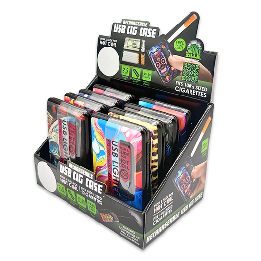 SMOKEZILLA - USB LIGHTER CIG CASE 8 PCS