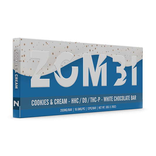 Zombi HHC/D9/THC-P Chocolate Bar 200Mg - 10 Pack Display