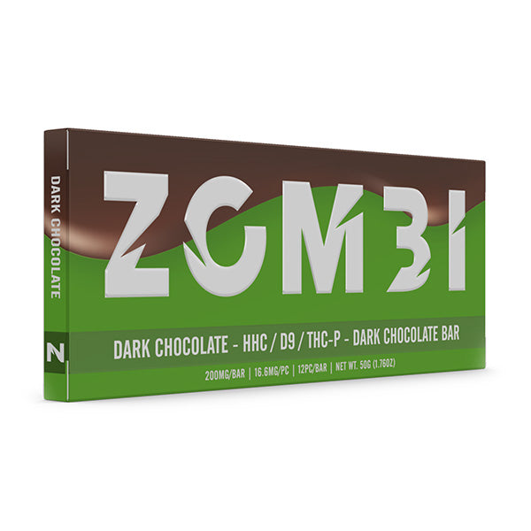 Zombi HHC/D9/THC-P Chocolate Bar 200Mg - 10 Pack Display