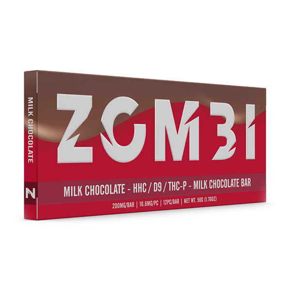 Zombi HHC/D9/THC-P Chocolate Bar 200Mg - 10 Pack Display